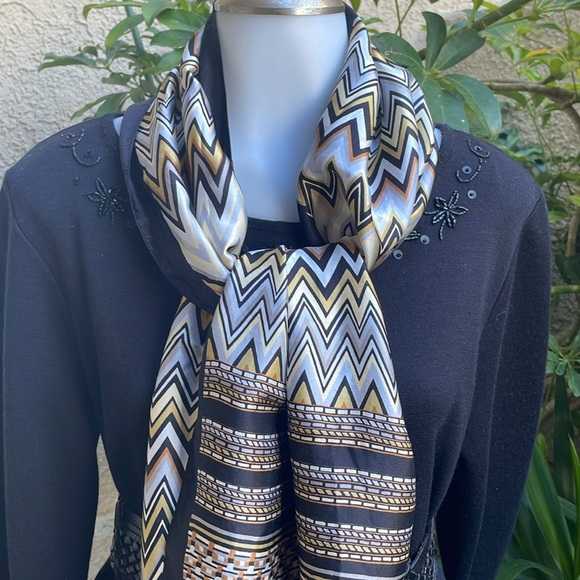 Vintage multicolored silk scarf